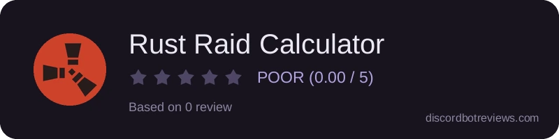 Rating widget preview for Rust Raid Calculator
