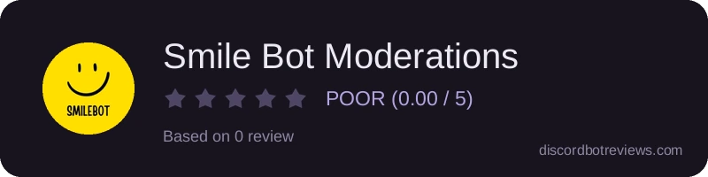 Rating widget preview for Smile Bot Moderations