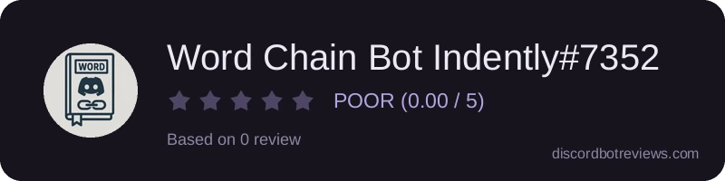 Rating widget preview for Word Chain Bot Indently#7352