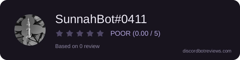 Rating widget preview for SunnahBot#0411