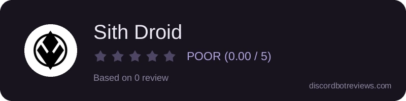 Rating widget preview for Sith Droid