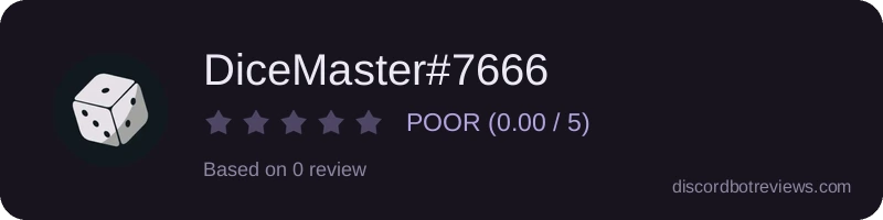 Rating widget preview for DiceMaster#7666