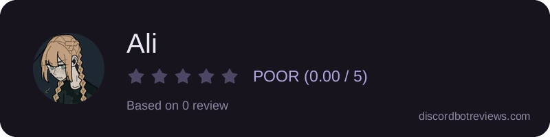 Rating widget preview for Ali