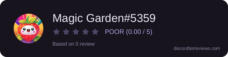 Rating widget preview for Magic Garden#5359