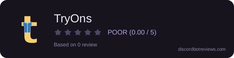 Rating widget preview for TryOns