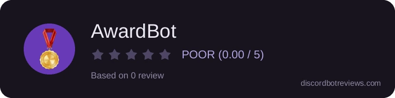 Rating widget preview for AwardBot