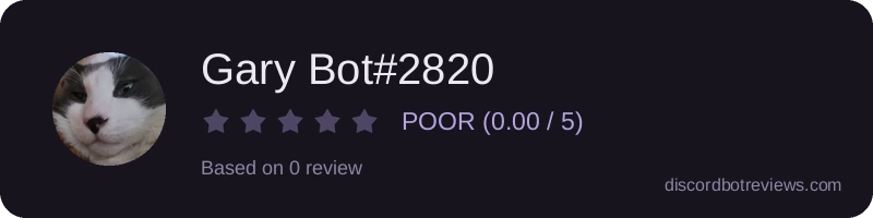 Rating widget preview for Gary Bot#2820