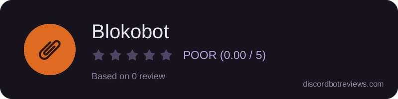 Rating widget preview for Blokobot