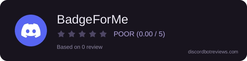 Rating widget preview for BadgeForMe