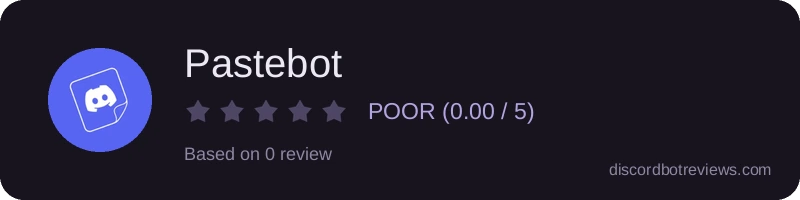 Rating widget preview for Pastebot