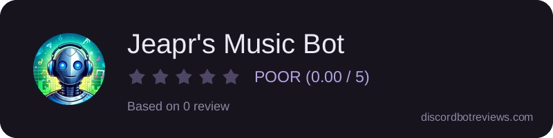 Rating widget preview for Jeapr's Music Bot
