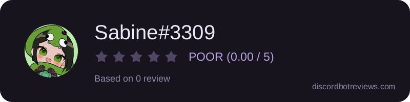 Rating widget preview for Sabine#3309