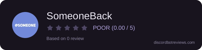 Rating widget preview for SomeoneBack
