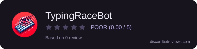 Rating widget preview for TypingRaceBot