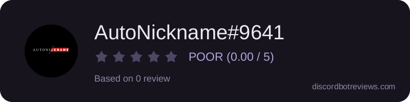 Rating widget preview for AutoNickname#9641