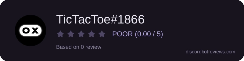 Rating widget preview for TicTacToe#1866