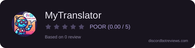 Rating widget preview for MyTranslator