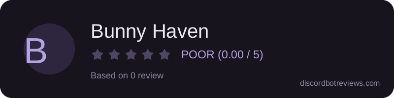 Rating widget preview for Bunny Haven