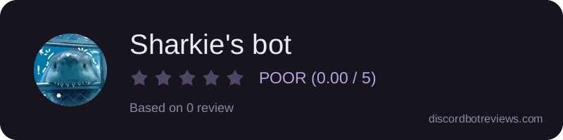 Rating widget preview for Sharkie's bot
