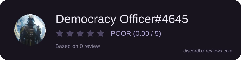 Rating widget preview for Democracy Officer#4645