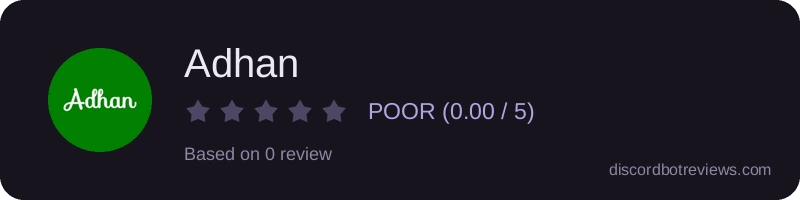 Rating widget preview for Adhan