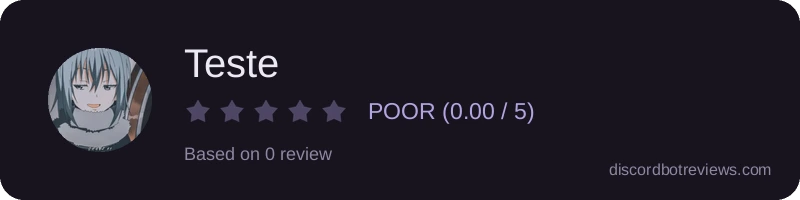 Rating widget preview for Teste