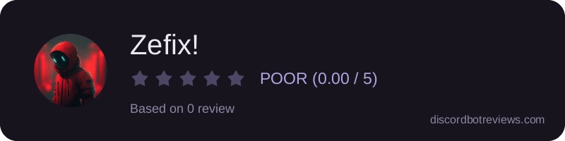 Rating widget preview for Zefix!