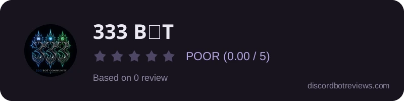 Rating widget preview for 𝟑𝟑𝟑 𝐁Ꮻ𝐓