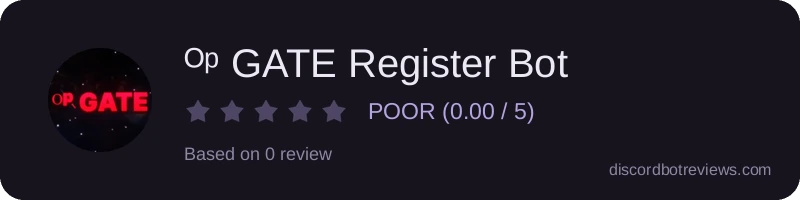 Rating widget preview for ᴼᵖ GATE Register Bot