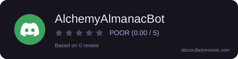 Rating widget preview for AlchemyAlmanacBot