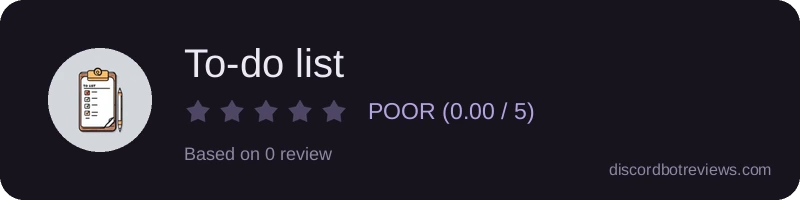 Rating widget preview for To-do list