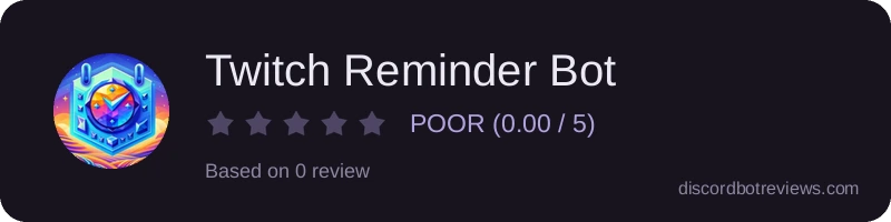 Rating widget preview for Twitch Reminder Bot