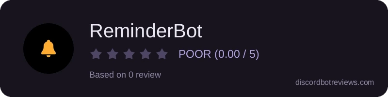 Rating widget preview for ReminderBot