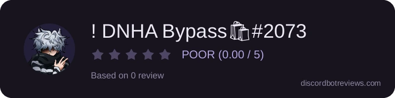 Rating widget preview for ! DNHA Bypass🛍#2073