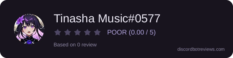Rating widget preview for Tinasha Music#0577