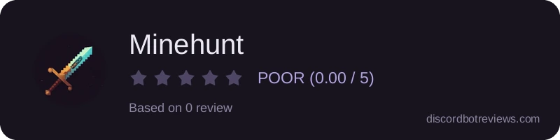 Rating widget preview for Minehunt