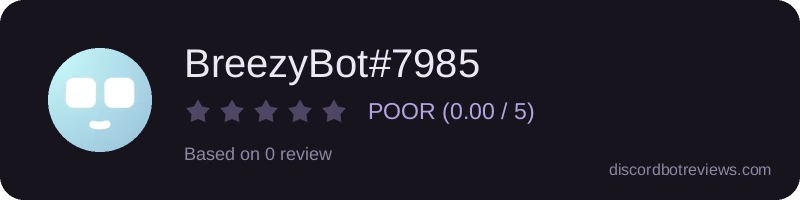 Rating widget preview for BreezyBot#7985