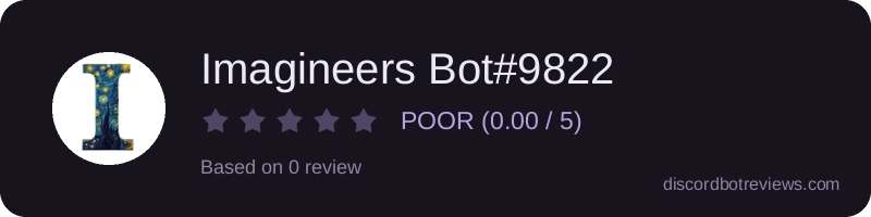 Rating widget preview for Imagineers Bot#9822
