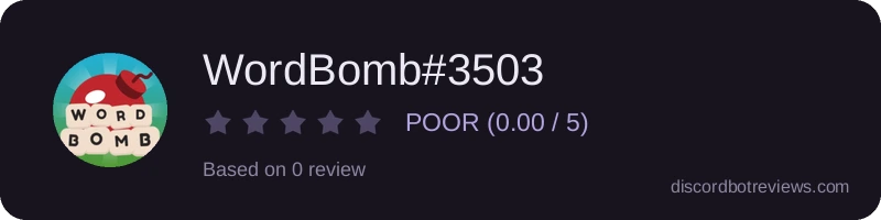 Rating widget preview for WordBomb#3503