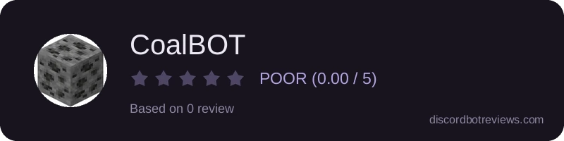 Rating widget preview for CoalBOT