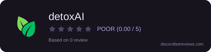 Rating widget preview for detoxAI