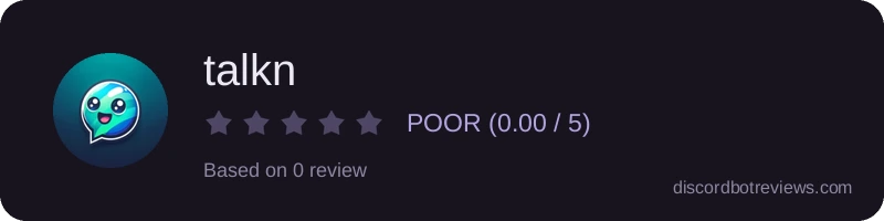 Rating widget preview for talkn