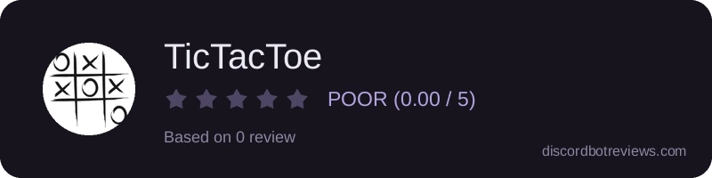 Rating widget preview for TicTacToe