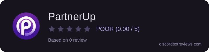 Rating widget preview for PartnerUp