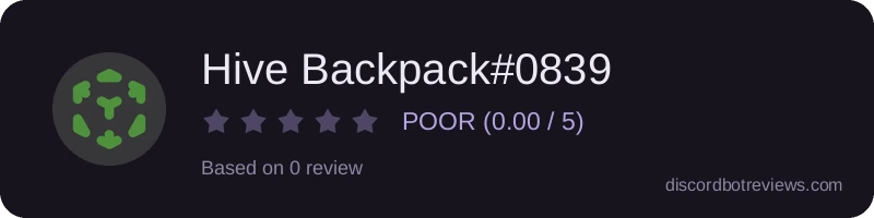 Rating banner for Hive Backpack#0839