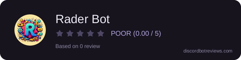 Rating widget preview for Rader Bot