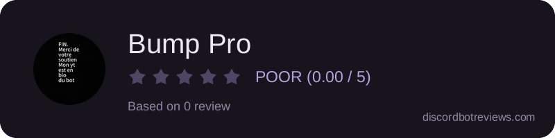 Rating widget preview for Bump Pro