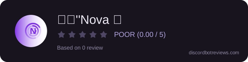Rating widget preview for ༺𝑆''Nova 🎵
