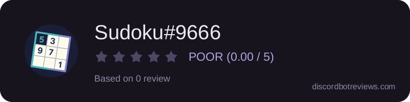 Rating widget preview for Sudoku#9666