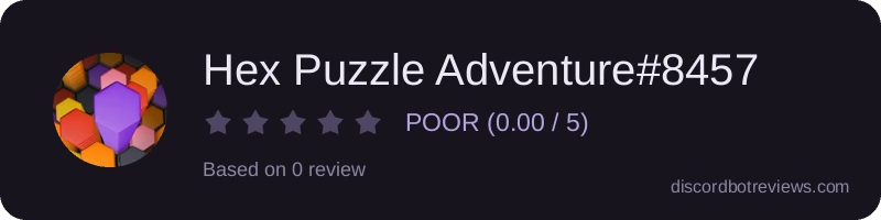 Rating widget preview for Hex Puzzle Adventure#8457